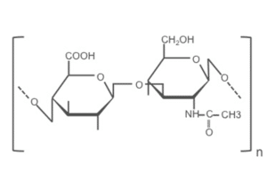 Structure chimique de l'acide hyaluronique 